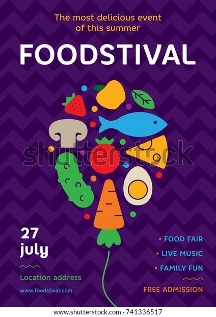 Food Festival Poster Design Template Graphic Stock Vector (Royalty Free ...