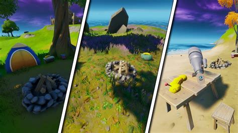 Visit Skyes Coastal Campsites All 5 Locations Skyes Adventure Week 7 Fortnite Challenge