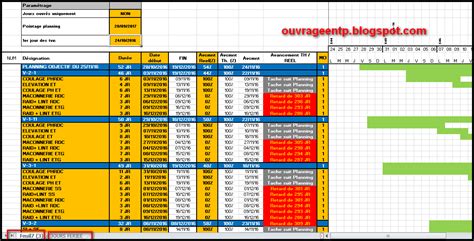 Travaux Publics Fichier Excel Planning Travaux Construction B Timent