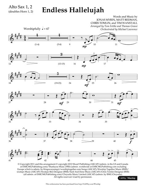 Endless Hallelujah Choral Anthem Satb Alto Sax Sheet Music Pdf