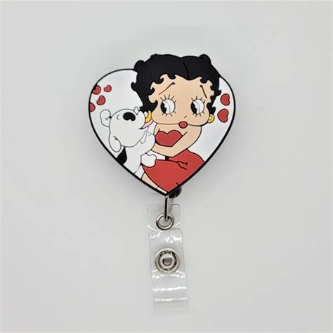 Betty Boop Badge Reel Retractable Handmade Id Holder Etsy