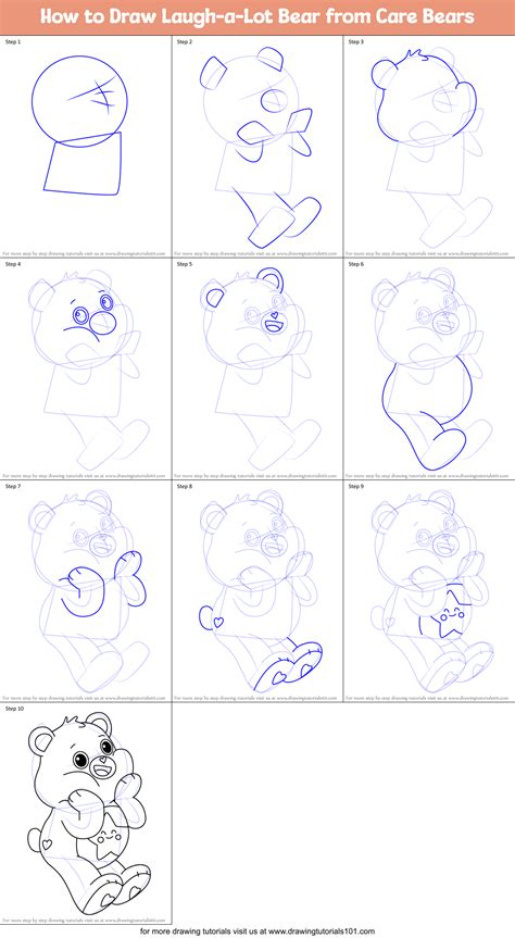 How To Draw Laugh A Lot Bear From Care Bears Care Bears Step By Step