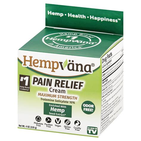 Hempvana Pain Relief Cream Maximum Strength Front Right Elevated