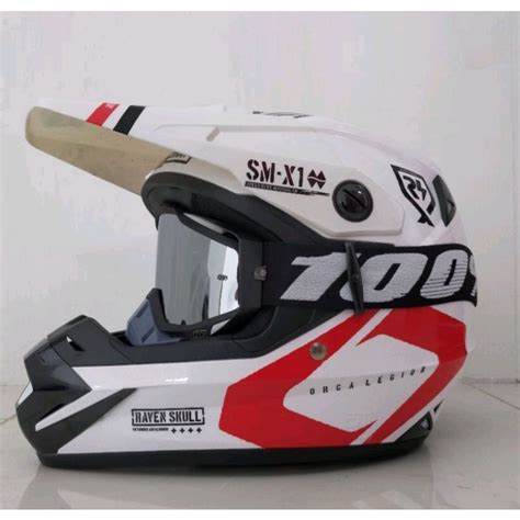 Jual Helmlm Cross RSV Orca Esqueleto White COD Shopee Indonesia