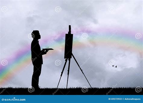 Set Of Painter Paints A Wall With A Roller Puttying Walls Worker In