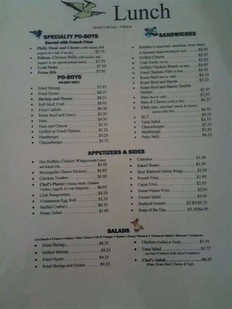 Menu at Rusty Pelican cafe, Long Beach