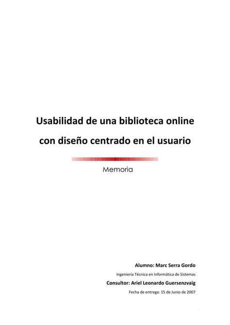 PDF Usabilidad de una biblioteca online con diseño centrado en