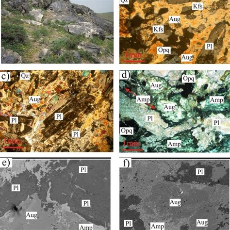 A Field Outcrops Of Mafic Rocks Diorite Pyroxene Diorite Of Almc