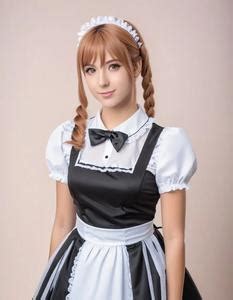 French Maid Cosplay Face Swap Insert Your Face ID 1009039