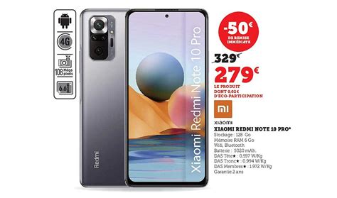 Promo Xiaomi Redmi Note 10 Pro Chez Super U ICatalogue Fr