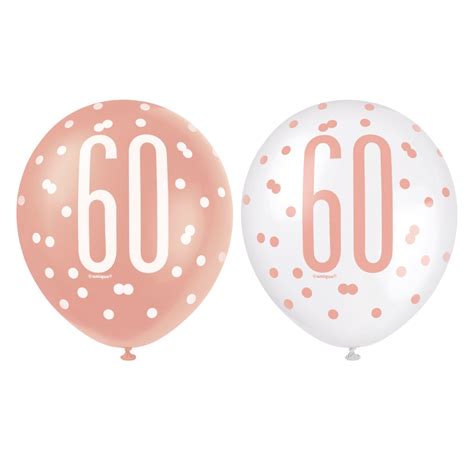 Ballons 60 Jahre Rose Gold 30cm 6Stk Partywinkel