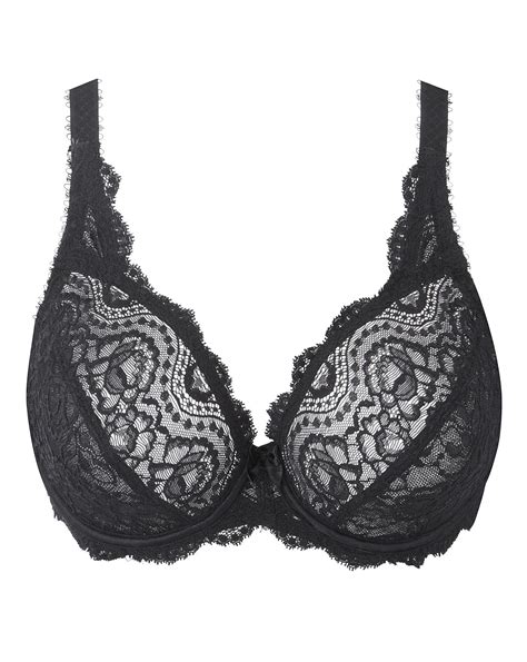 Playtex Flower Lace Black Wired Bra J D Williams