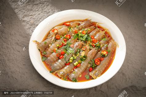 生腌虾菇中国菜系食品餐饮摄影素材汇图网