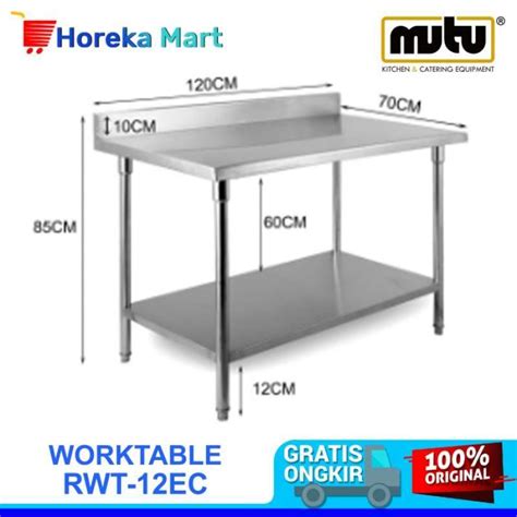 Promo Work Table Meja Kerja Meja Dapur Stainless Steel 1 2m New Diskon