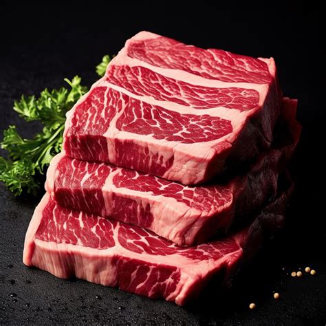 Premium AI Image | a stack of raw meat