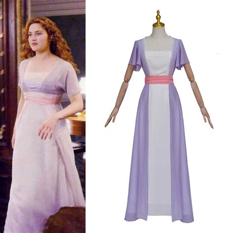 Titanic Rose Dewitt Bukater Cosplay Costume Light Purple Dress For