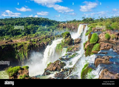 Iguazu Falls On The Border Of Argentina And Brazil Stock Photo Alamy