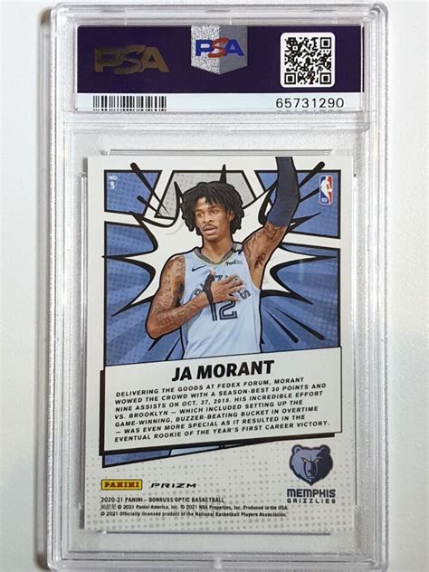 2020 Donruss Optic Ja Morant My House 3 SILVER HOLO PSA 9 POP 12