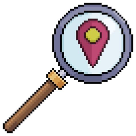 Premium Vector Pixel Art Magnifying Glass Searching Gps Location