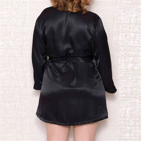 Sasaquoy Sexy Lingerie Femmes Soie Dentelle Robe Babydoll Chemise De Nuit Vêtements Noir Noir