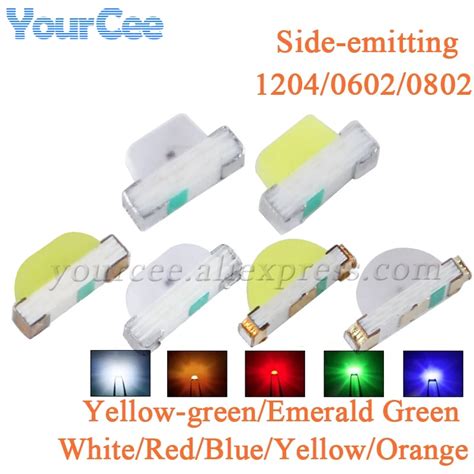 Pcs Side Emitting Diode Smd Led Yellow Green Emerald