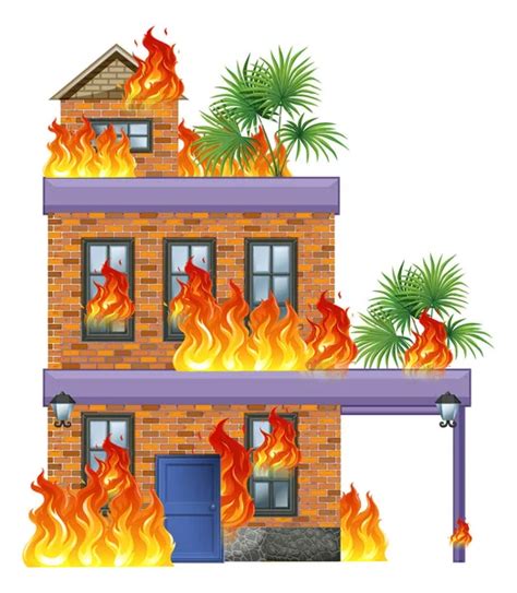 Isolated Modern House Fire Illustration Stock Vector By Blueringmedia