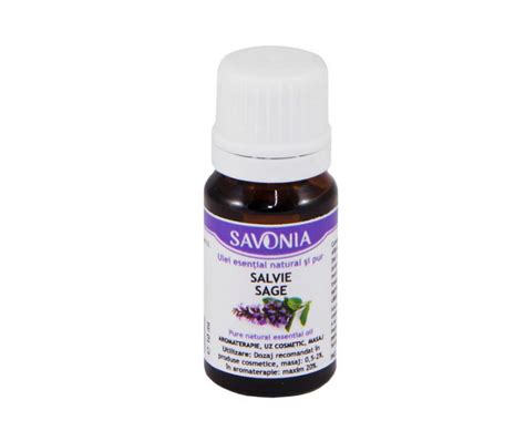 Ulei Esential Pur De Salvie Savonia 10 Ml Vivrero