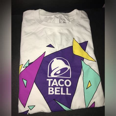 Taco Bell Shirts Taco Bell White Bright Retro Colors Logo Crew Neck
