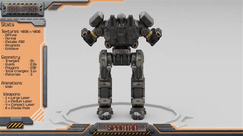 3D Model Spartan BattleMech VR AR Low Poly CGTrader