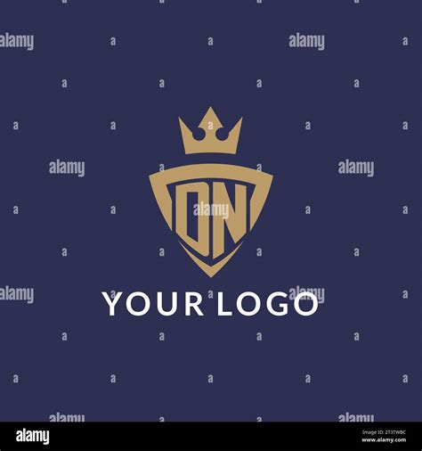 Dn Logo With Shield And Crown Monogram Initial Logo Style Vector File