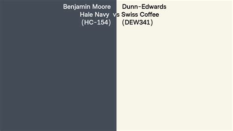 Benjamin Moore Hale Navy Hc 154 Vs Dunn Edwards Swiss Coffee Dew341 Side By Side Comparison