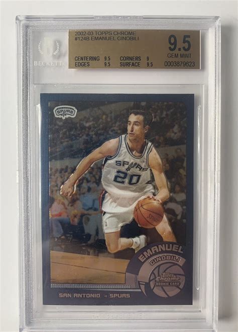 Topps Chrome Manu Ginobili Rookie B Bgs Gem Mint