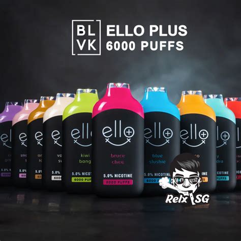 Relxsg BLVK Ello Plus 6000 Puffs Disposable Pod RELX SG Vape Shop