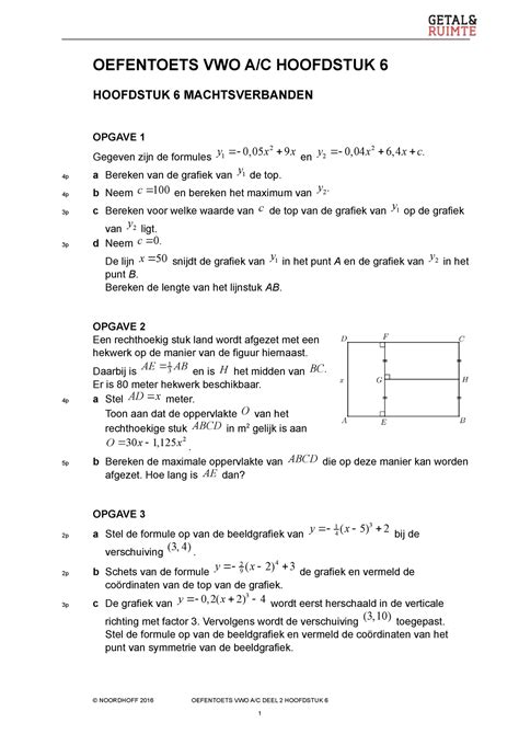 GR11 VAC2 H06 Oefentoets OEFENTOETS VWO A C HOOFDSTUK 6 HOOFDSTUK 6