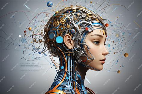 Premium Ai Image Background Composition Of Human Feature Lines And
