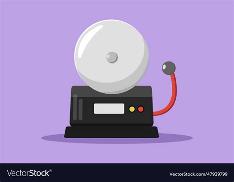 Cartoon Flat Style Drawing Red Fire Alarm System Vector Image