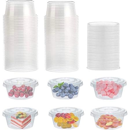 STACKABLES Lot de 100 gobelets en plastique avec couvercles Légers