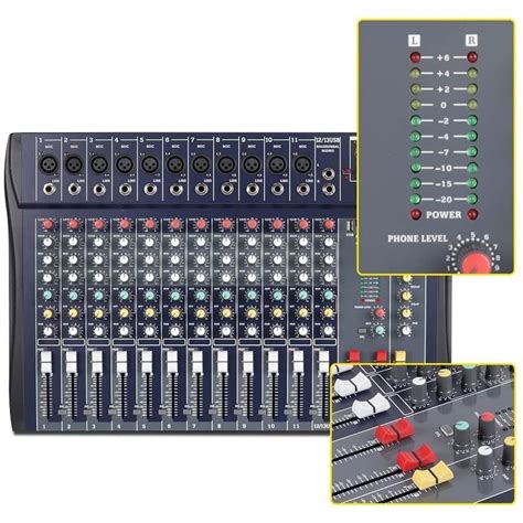 XTUGA CT120 12Channel Professional Audio Mixer For Computer Recording