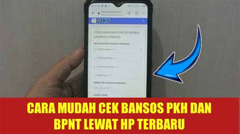 CARA MUDAH CEK BANSOS PKH DAN BPNT LEWAT HP TERBARU YouTube