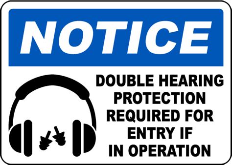 Double Hearing Protection Required Sign Save 10 Instantly