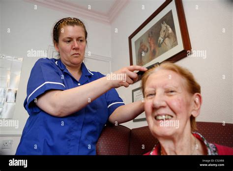 Resident St Cecilias Care Home Scarborough Uk Stock Photo Alamy