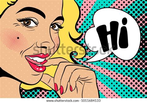 Sexy Pop Art Woman Squinted Eyes Stock Vector Royalty Free 1011684133