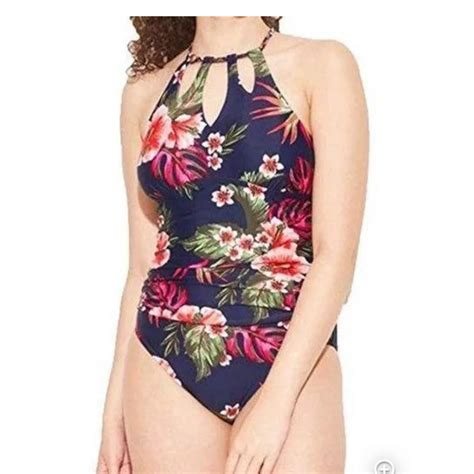 Kona Sol Target 18w Nwt Floral One Piece Swimsuit Gem