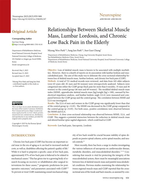 Pdf Relationships Between Skeletal Muscle Mass Lumbar Lordosis And