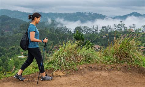 Woman Hiking To The Top Of Adma's Peak Close To Ella In Sri Lanka ...