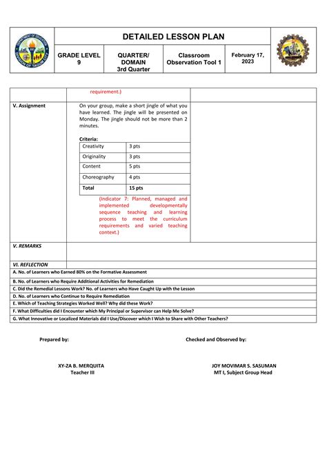 Lesson Plan For Quadrilateraldocx