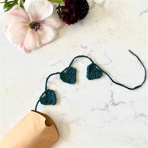 Tiny Crochet Heart Garland Kit Flax And Twine