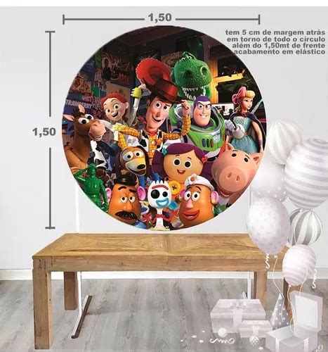 Painel Festa Redondo 3d Toy Story Estampa Digital Sublimado à venda em