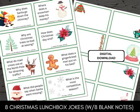 Christmas Lunch Box Jokes Holiday Lunchbox Jokes Fall Lunch Etsy