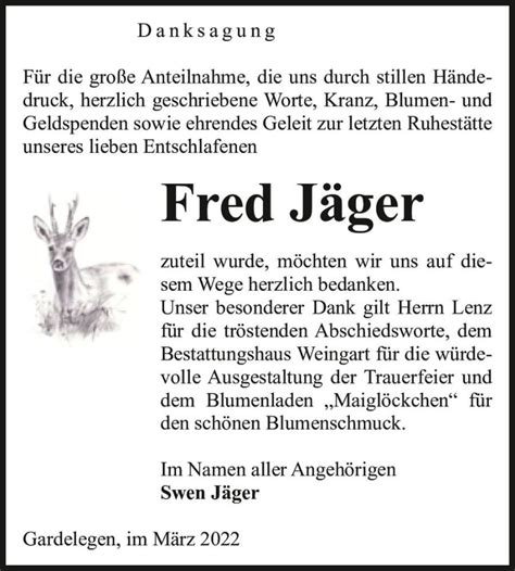 Traueranzeigen Von Fred J Ger Abschied Nehmen De